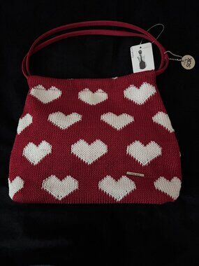 The Sak Heart Throb Purse Red with White Hearts Brand New with Tag